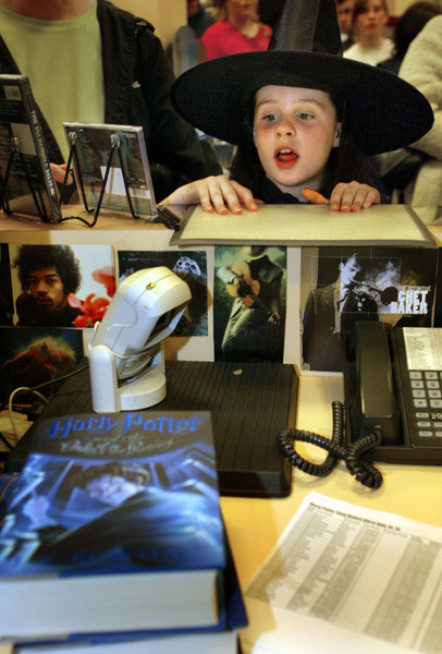 Nine-year old Sara Garvey of Huntington Beach can't wait to get her hands on the 5th Harry Potter book as it goes on sale at after midnight at the Barnes & Noble bookstore in Costa Mesa. © 2003 Mark Avery/Orange County Register